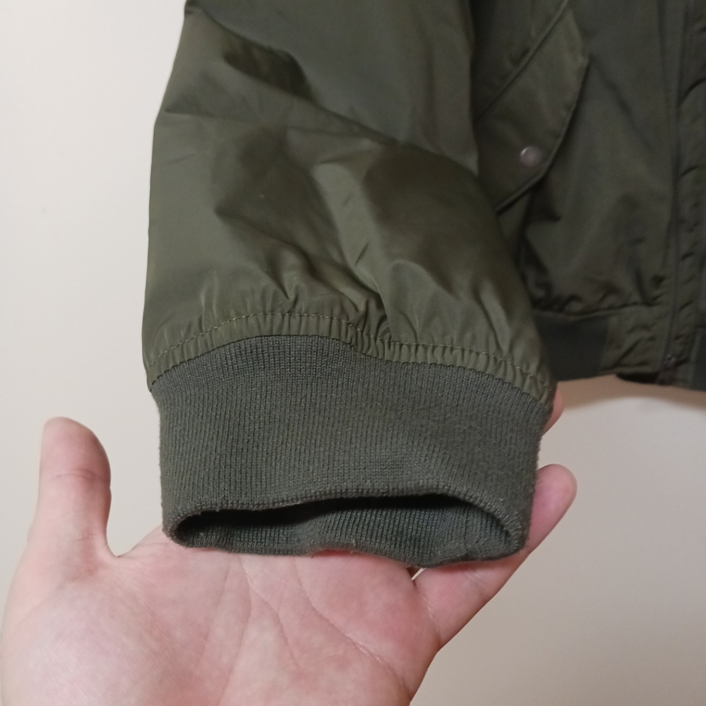 Olive Bomber Jacket | Size Large | Old Navy | Orange Lining - Picture 6 of 8